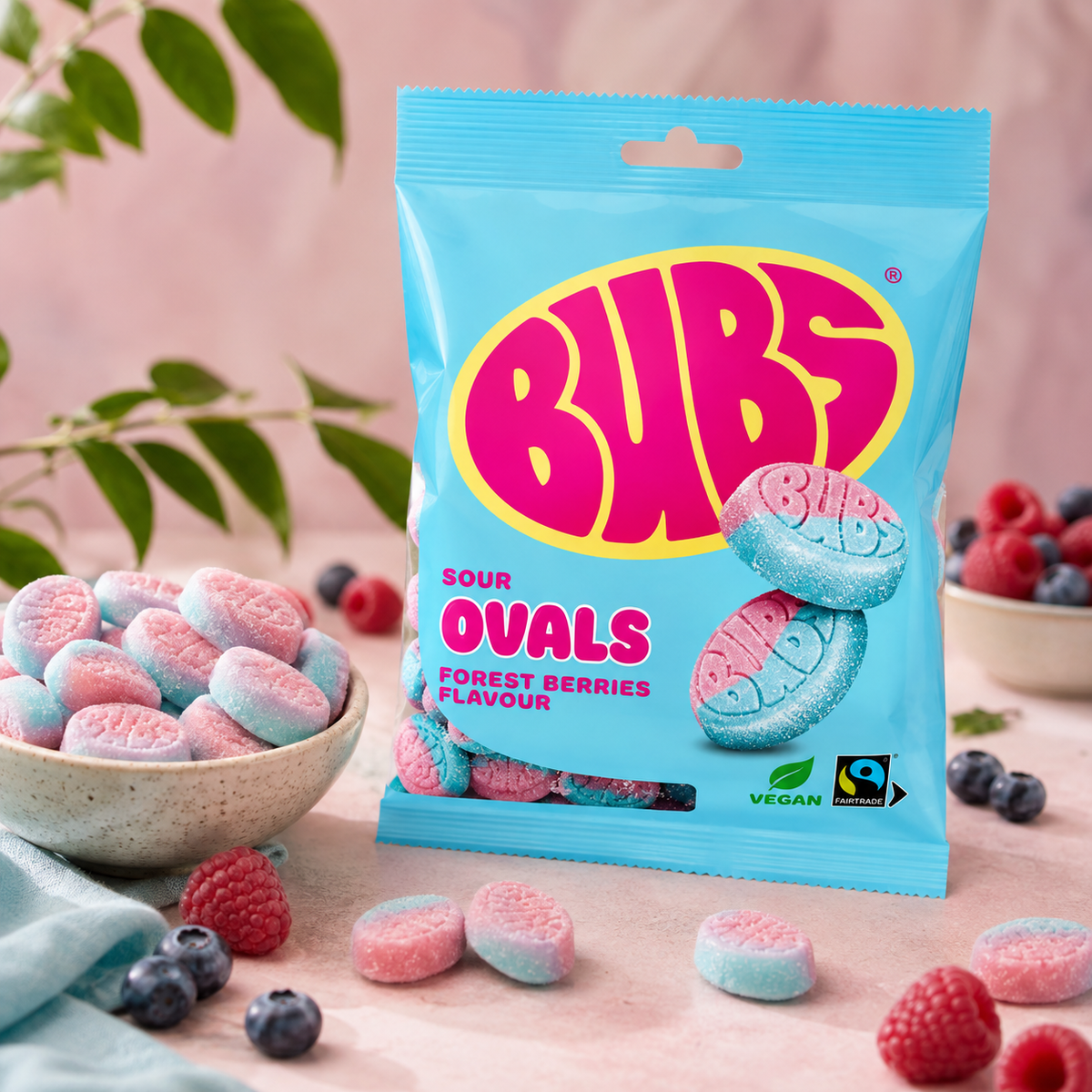 BUBS Sour Ovals Forest Berries 90 g
