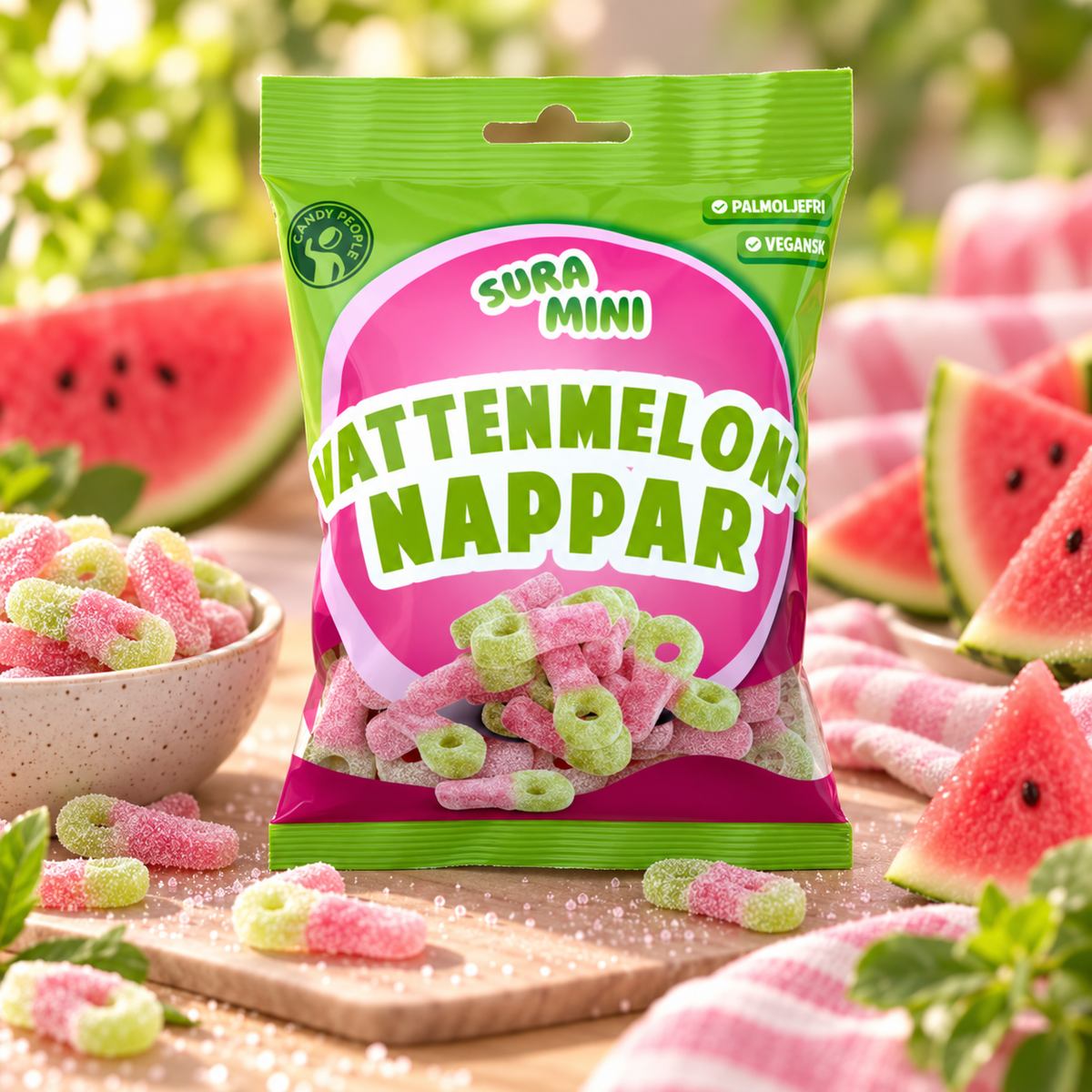 Sura Mini Vattenmelon-nappar 80 g