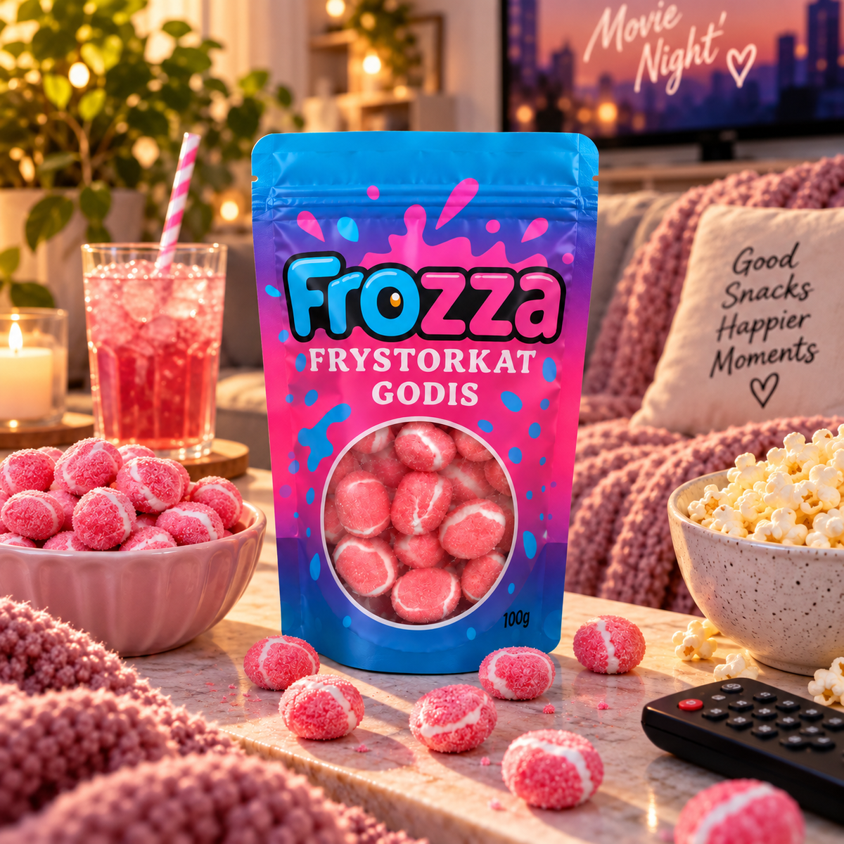 Frystorkat godis Frozza Bubble Gum Kastanjer 100 g