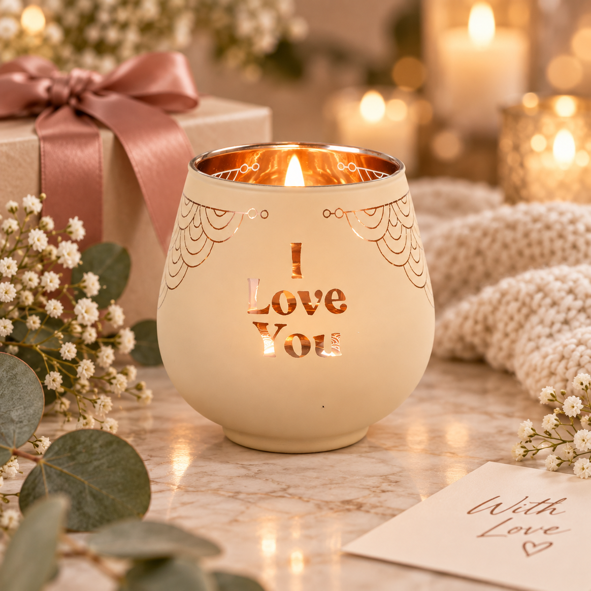 Mirror Candle I Love You