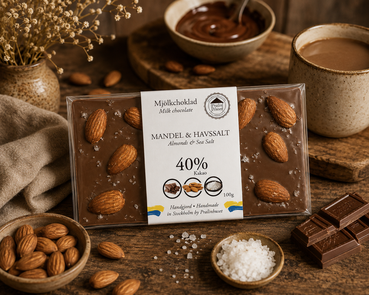 Choklad Pralinhuset 40% Mandel & Havssalt 100 g