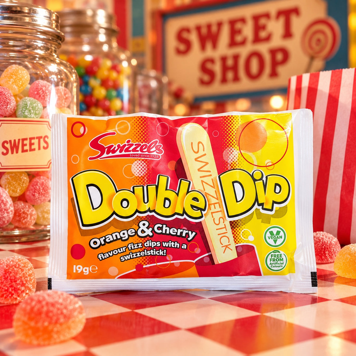 Swizzels Double Dip i nostalgisk godisbutik