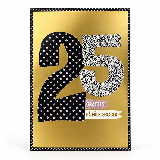 Gratulationskort 25 år – Grattis på födelsedagen