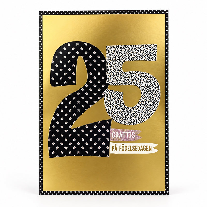 Gratulationskort 25 år – Grattis på födelsedagen