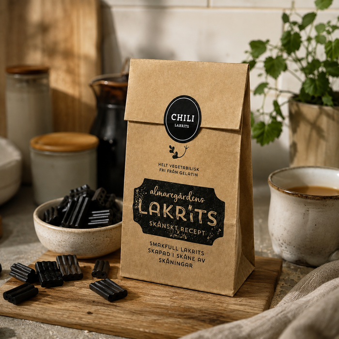 Almaregårdens Chili Lakrits 150 g