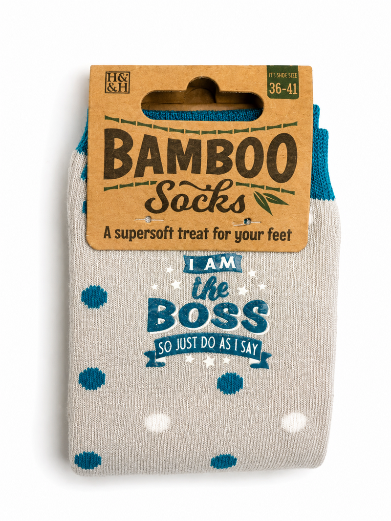 Bamboo Socks I Am The Boss – produktbild