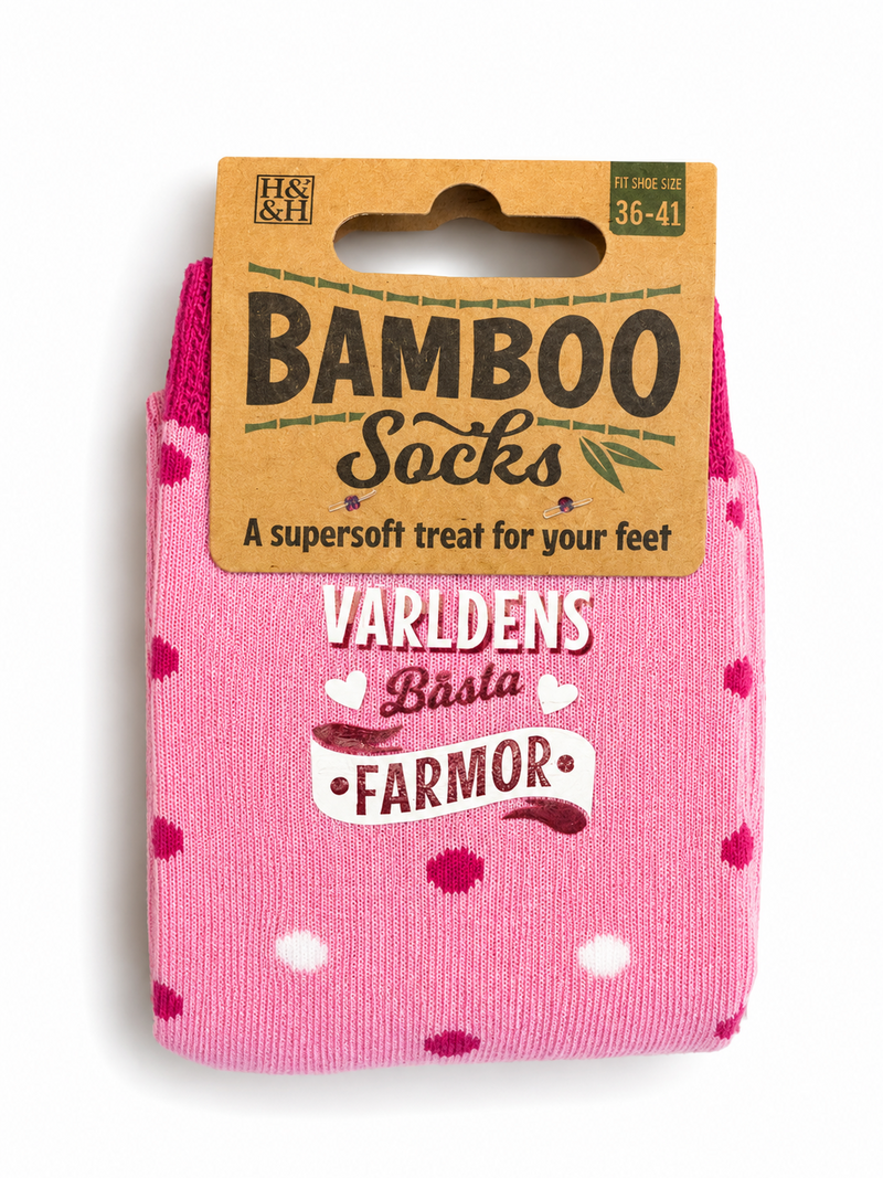Bamboo Socks Världens bästa farmor – produktbild