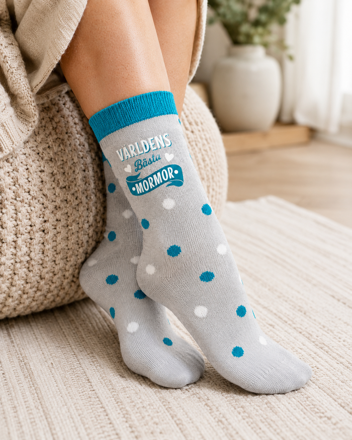 Bamboo Socks Världens bästa mormor – lifestylebild