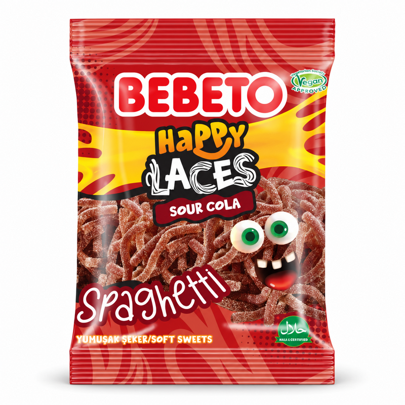 Bebeto Happy Laces Sour Cola 70 g produktbild
