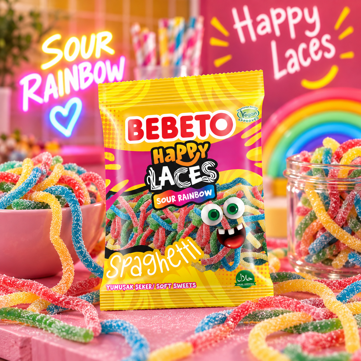 Bebeto Happy Laces Sour Rainbow lifestylebild