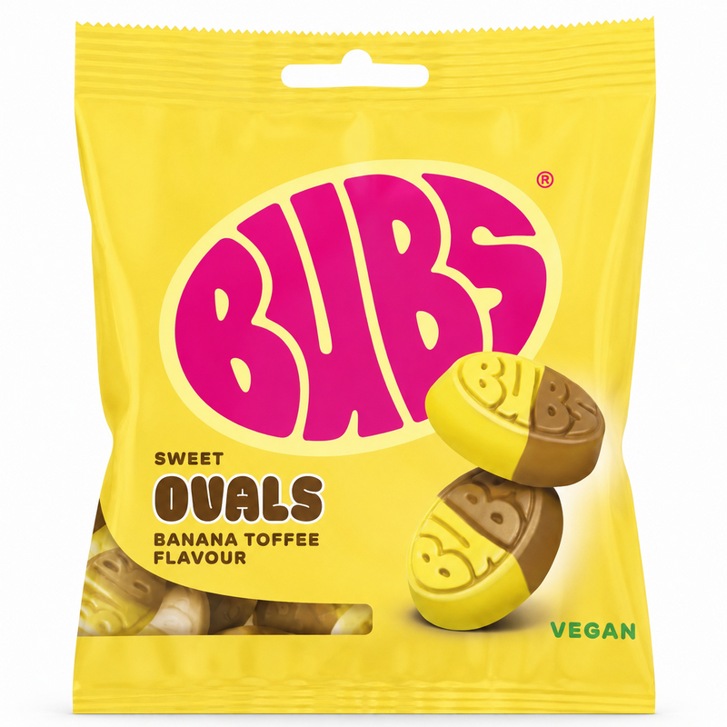 BUBS Banana Toffee Ovals 155g – produktbild