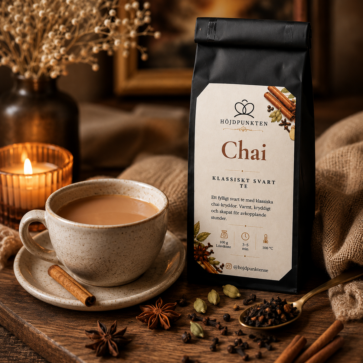 Chai – svart löste 100 g – lifestylebild