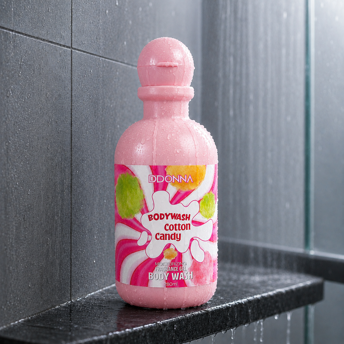 D'Donna Cotton Candy body wash i duschmiljö