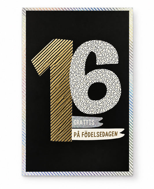 Födelsedagskort 16 år – produktbild