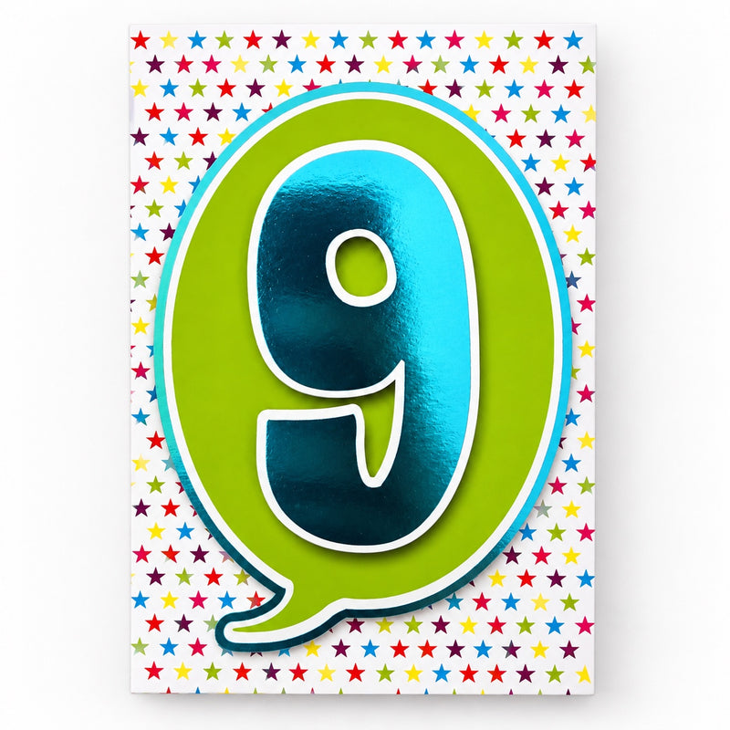Födelsedagskort 9 år – produktbild