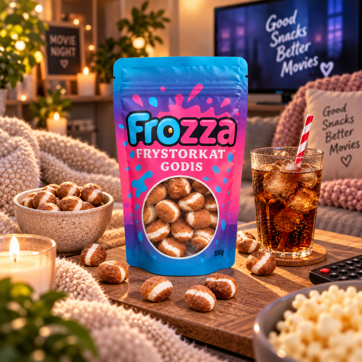 Frystorkat godis Frozza Colakastanjer 100 g