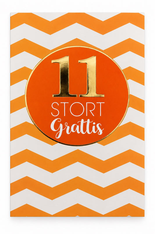 Gratulationskort 11 år Stort Grattis – produktbild