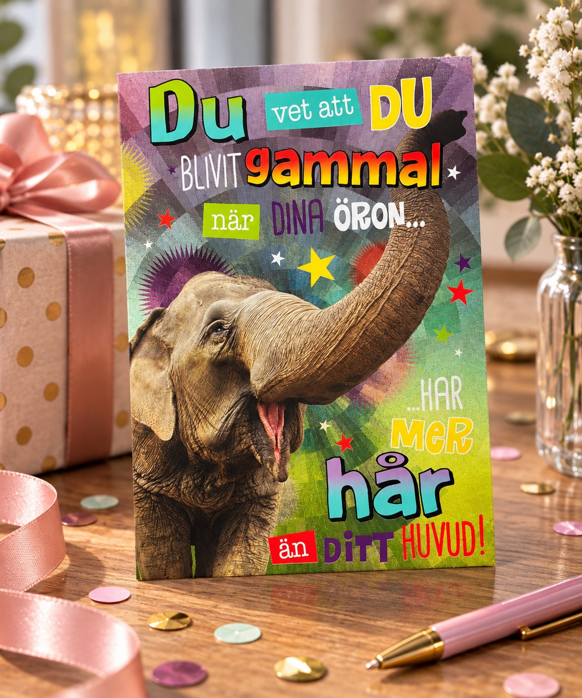 Gratulationskort Du vet att du blivit gammal – lifestylebild