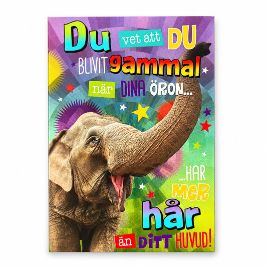 Gratulationskort Du vet att du blivit gammal – produktbild