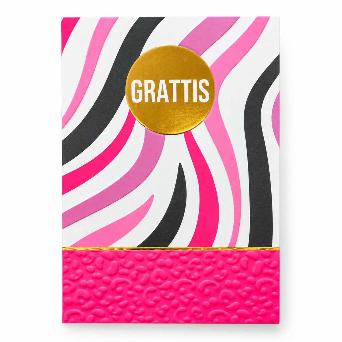 Gratulationskort Grattis rosa zebra – produktbild