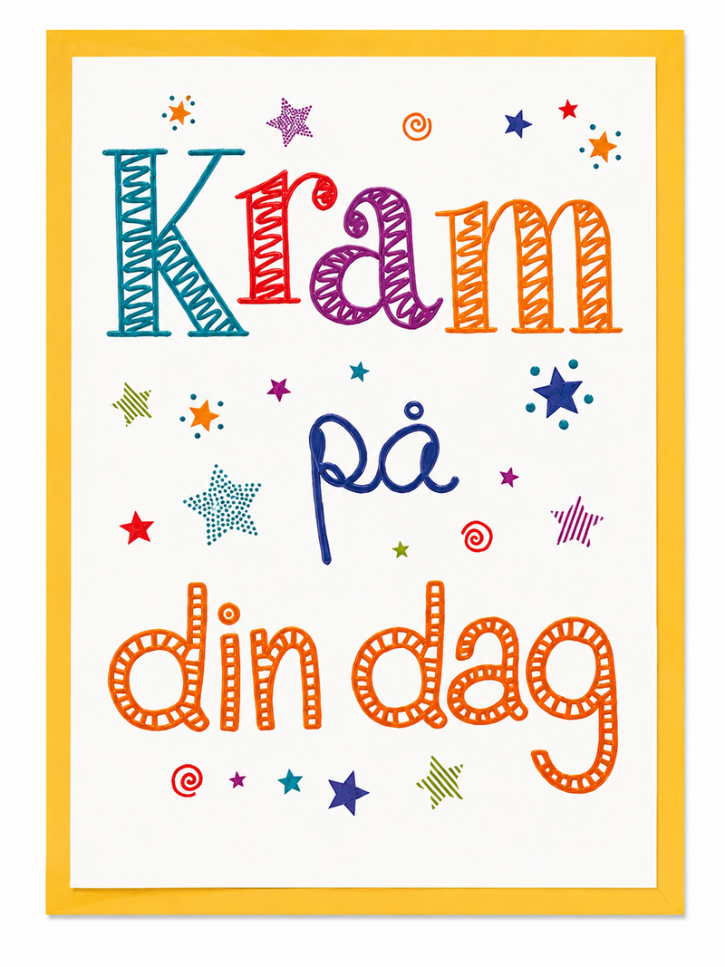 Gratulationskort med texten Kram på din dag