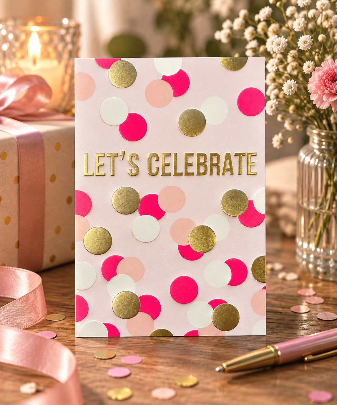Gratulationskort Let's Celebrate – lifestylebild