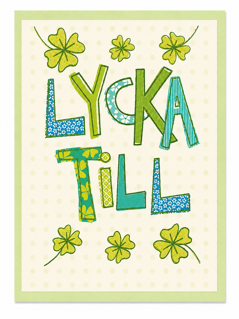 Gratulationskort med texten Lycka till