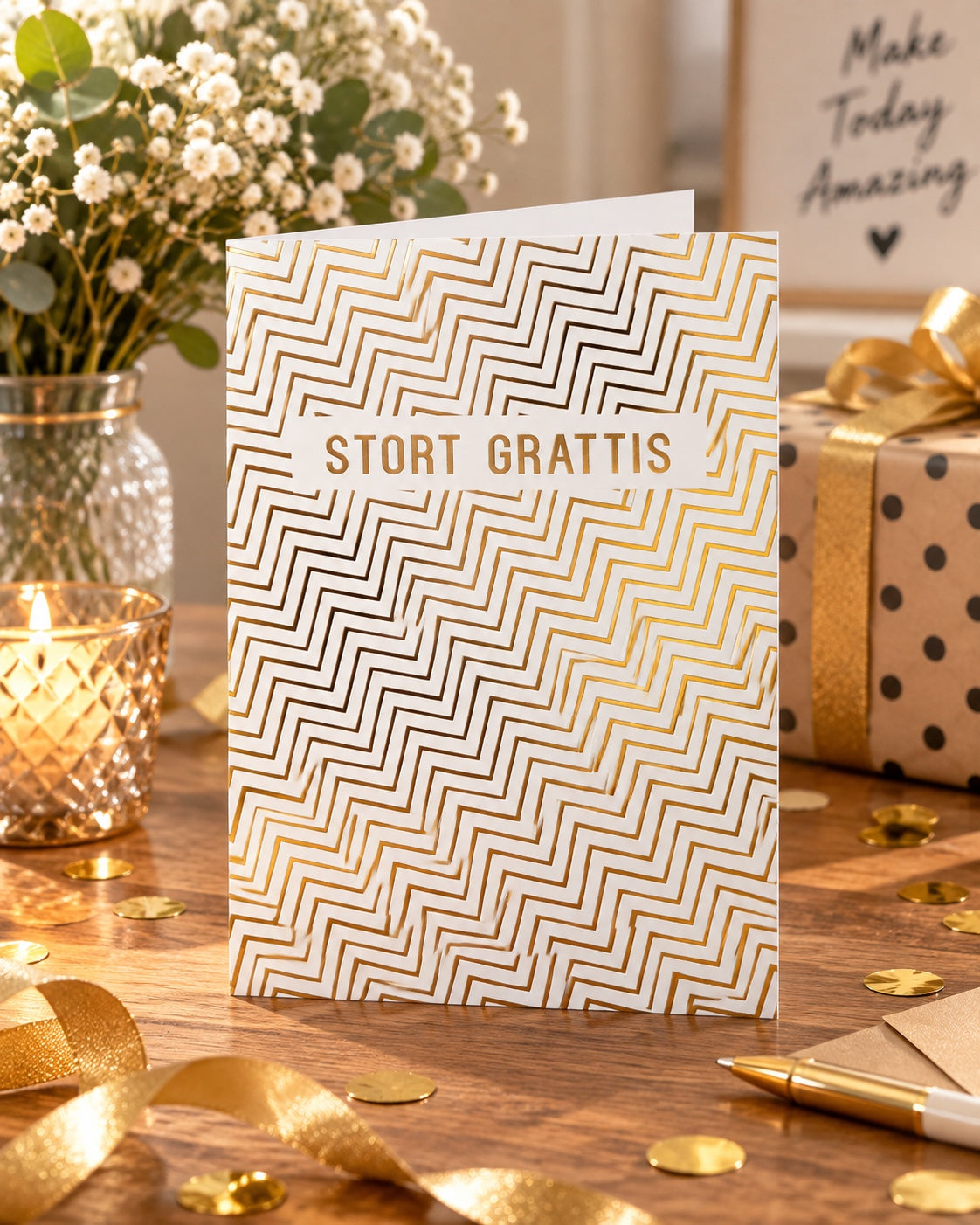 Gratulationskort Stort grattis – lifestylebild