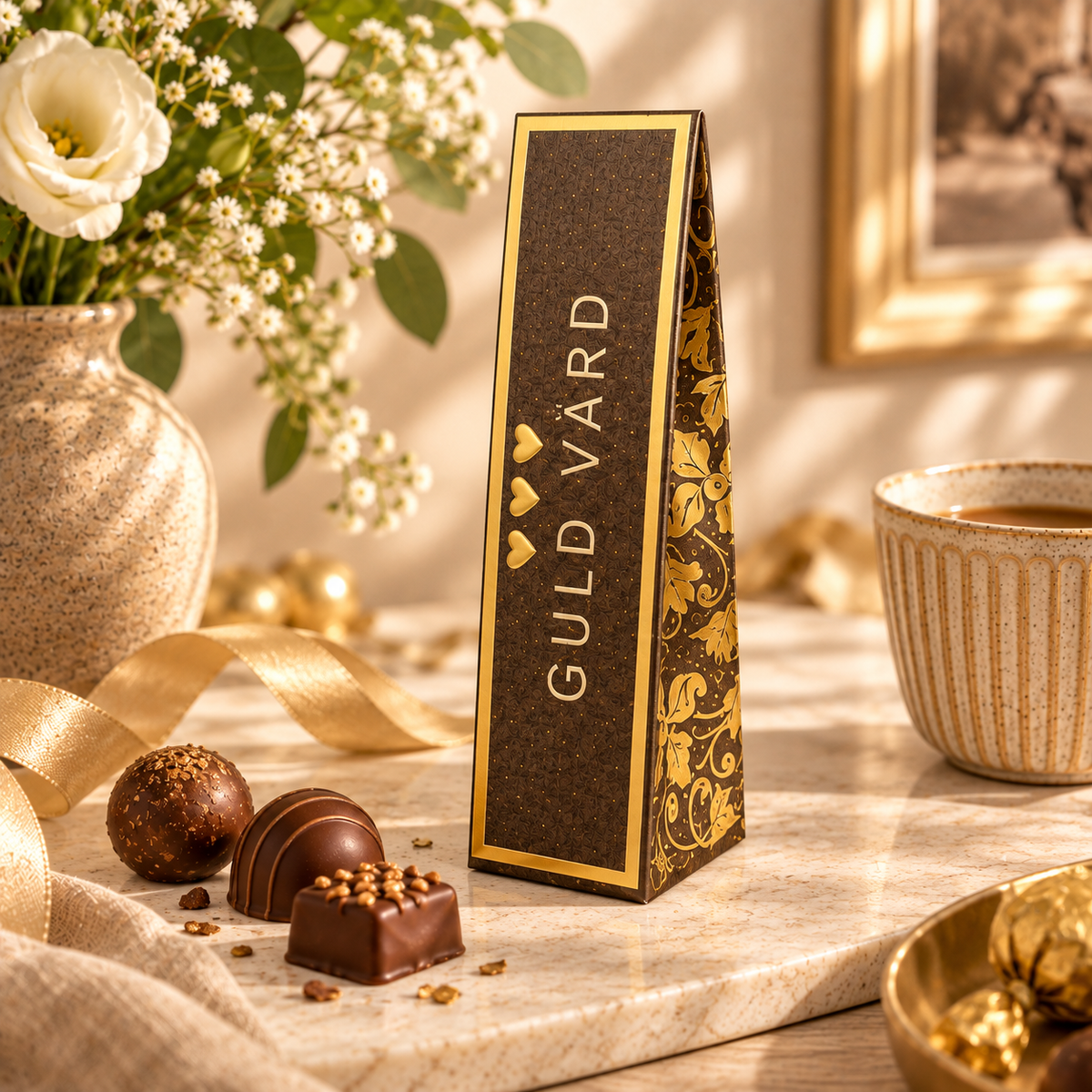 Klaras Chokladkort Guld värd 40 g – lifestylebild