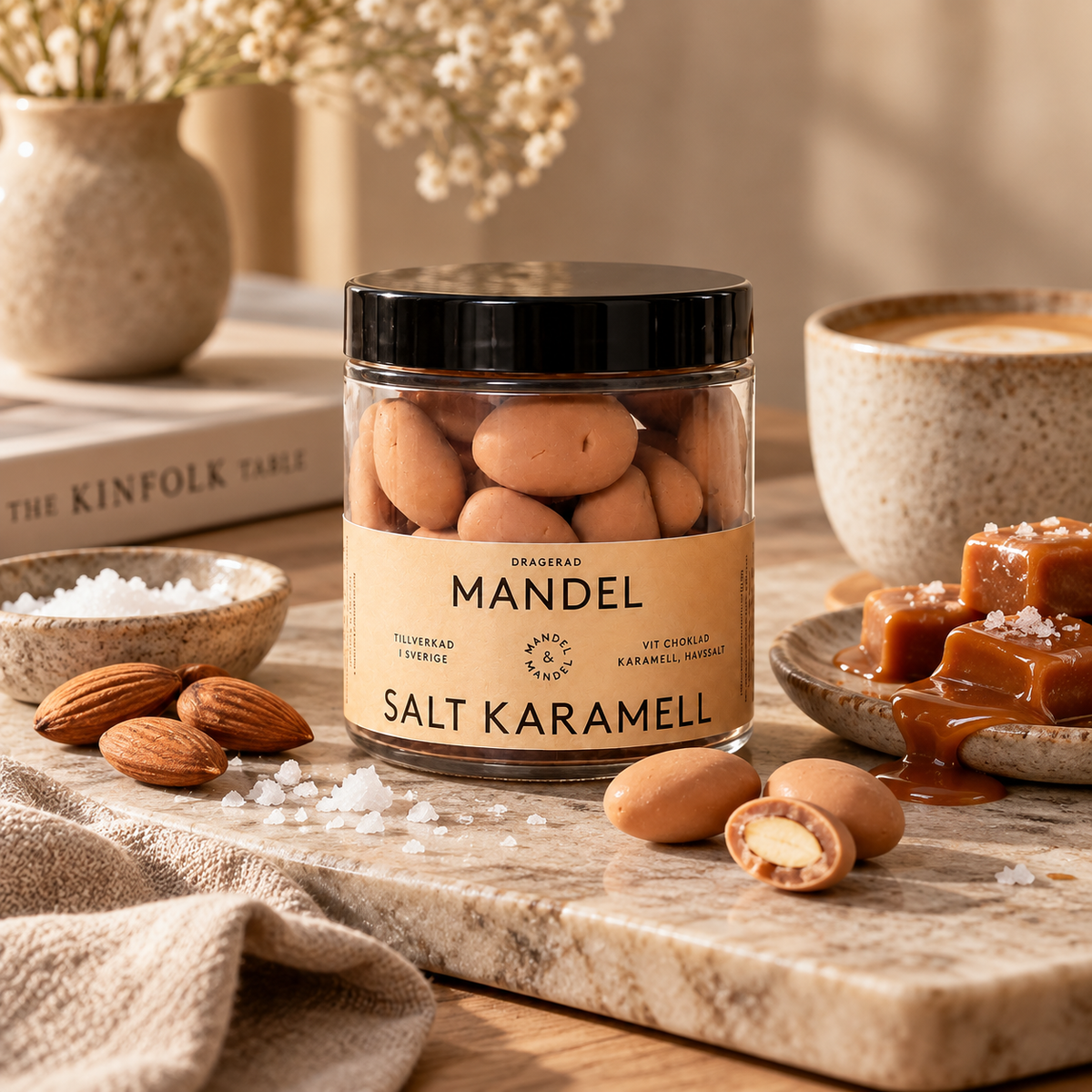 Salt Karamell Mandel i vit choklad 135 g