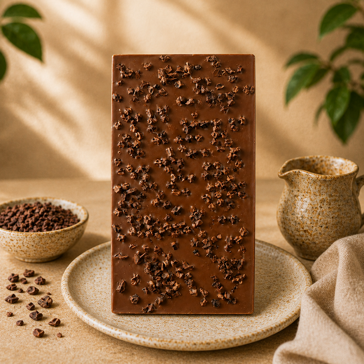 Mjölkchoklad med kakaonibs 70 g – lifestylebild