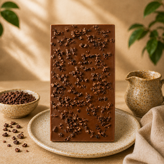 Mjölkchoklad med kakaonibs 70 g – lifestylebild