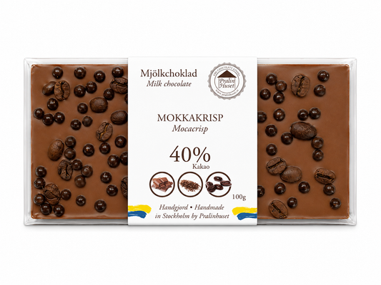 Chokladkaka 40 % Mokkakrisp 100 g