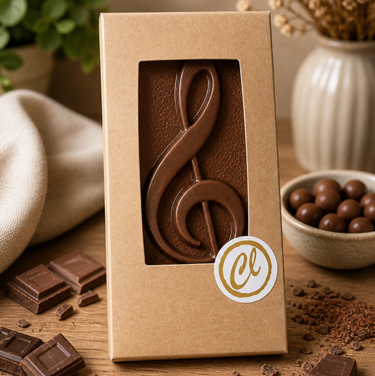 Musikchoklad – chokladkaka med klavmotiv 100 g