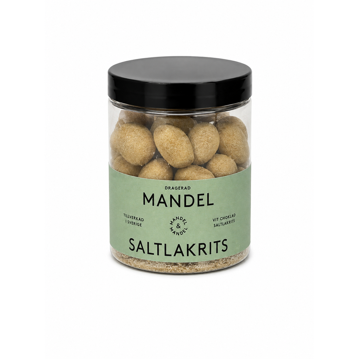 Saltlakrits Mandlar 135 g Vit choklad produktbild