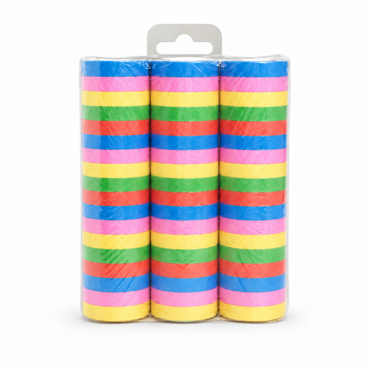 Flerfärgade pappersserpentiner 3-pack