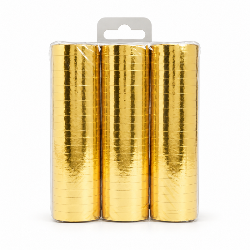 Serpentiner guld metallic 3-pack