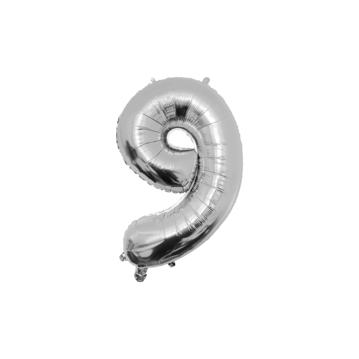 Sifferballong silver – 9