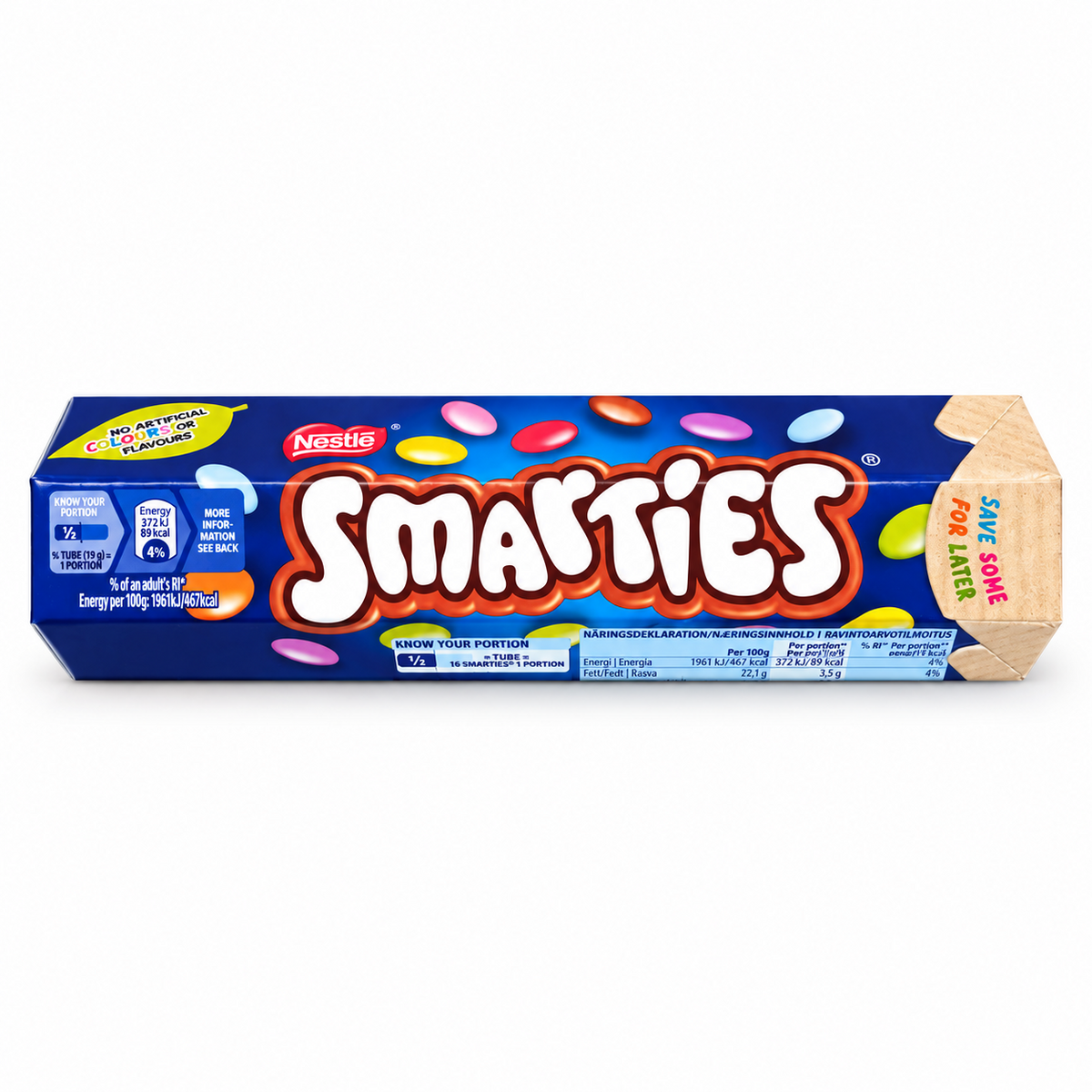 Smarties 38 g Nestlé – klassiska chokladlinser i blå förpackning