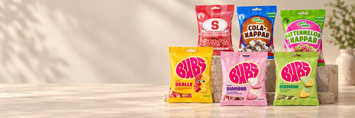 Surt godis med S-märke, Candy People och BUBS