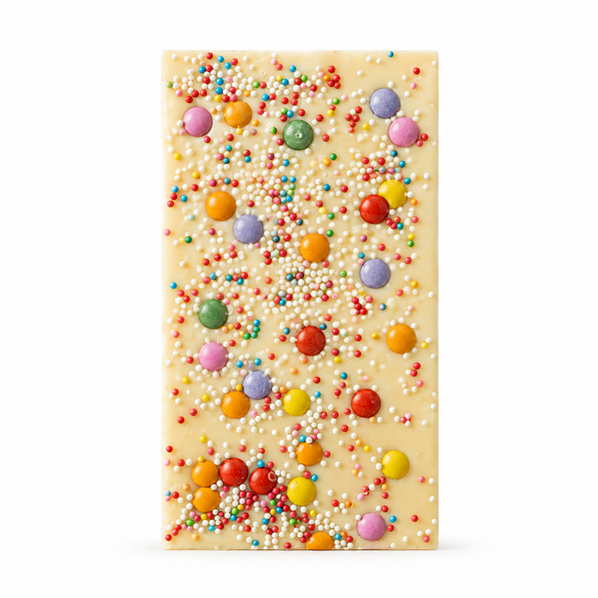 Vit choklad med färgglada chokladlinser 70 g – produktbild