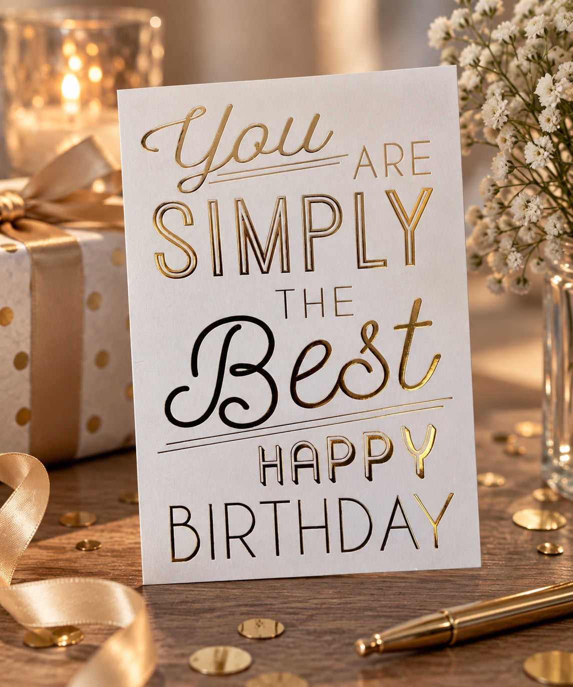 Lifestylebild av födelsedagskort You Are Simply The Best Happy Birthday
